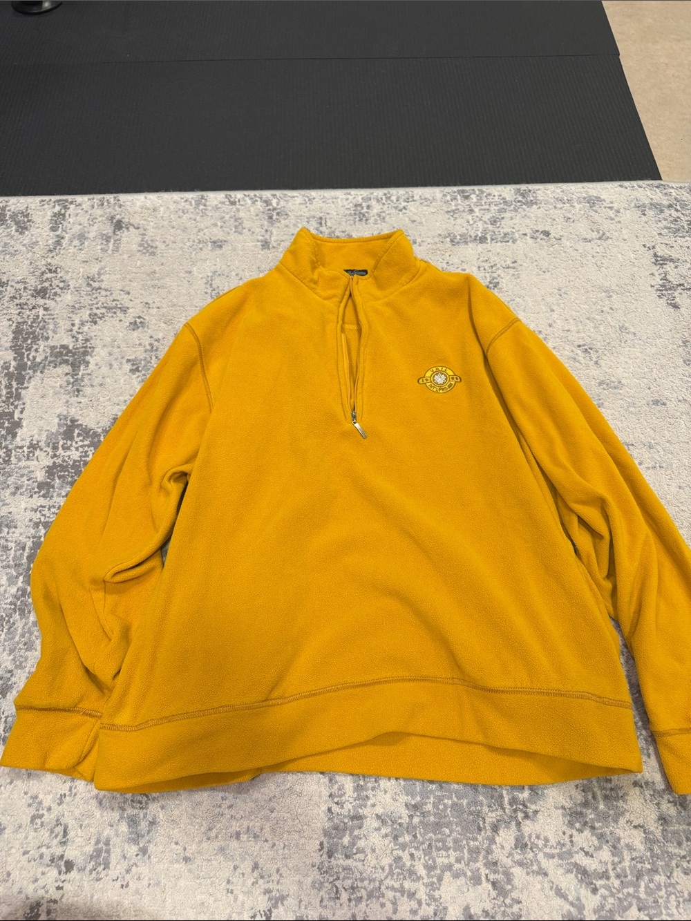 Mustard Yellow Quarter-Zip Fleece Pullover Sweater Vail